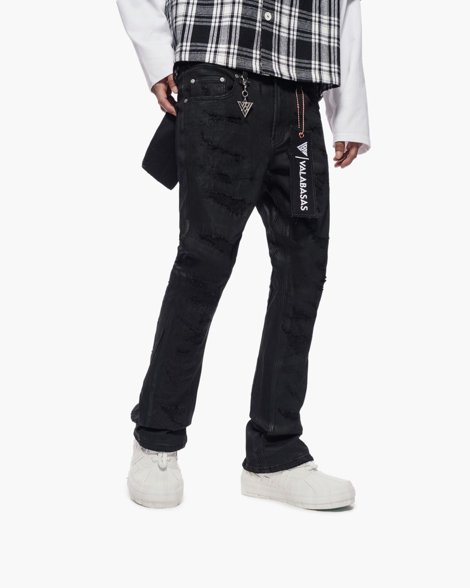 VALABASAS "TRANCE" STACKED WAXED DENIM (VLBS-VJ3-1116)