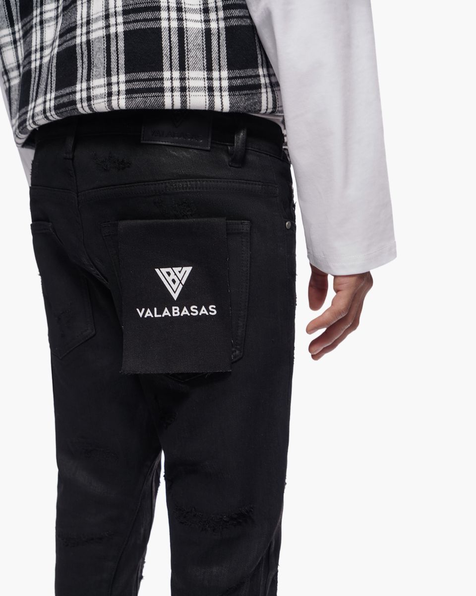 VALABASAS "TRANCE" STACKED WAXED DENIM (VLBS-VJ3-1116)