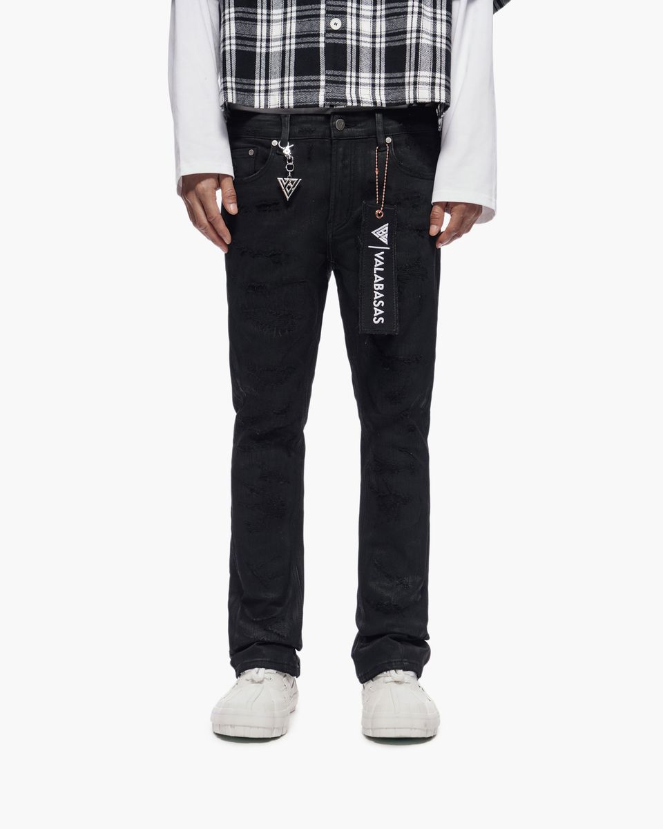 VALABASAS "TRANCE" STACKED WAXED DENIM (VLBS-VJ3-1116)