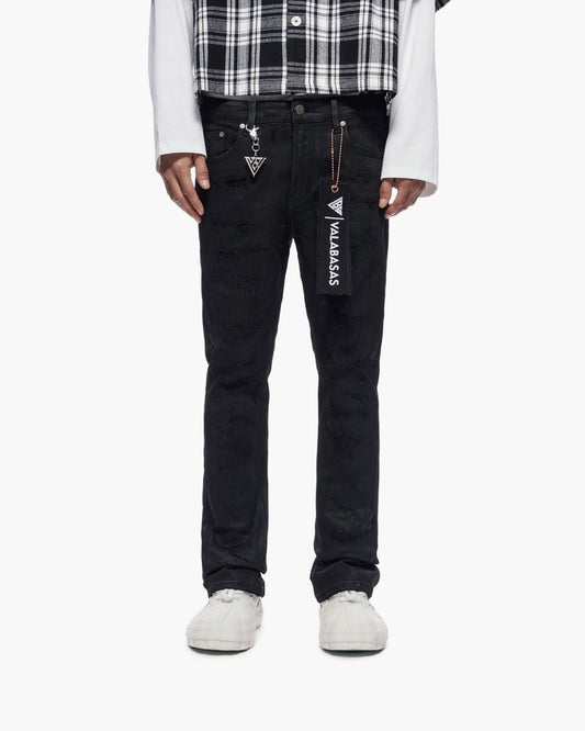 VALABASAS "TRANCE" STACKED WAXED DENIM (VLBS-VJ3-1116)