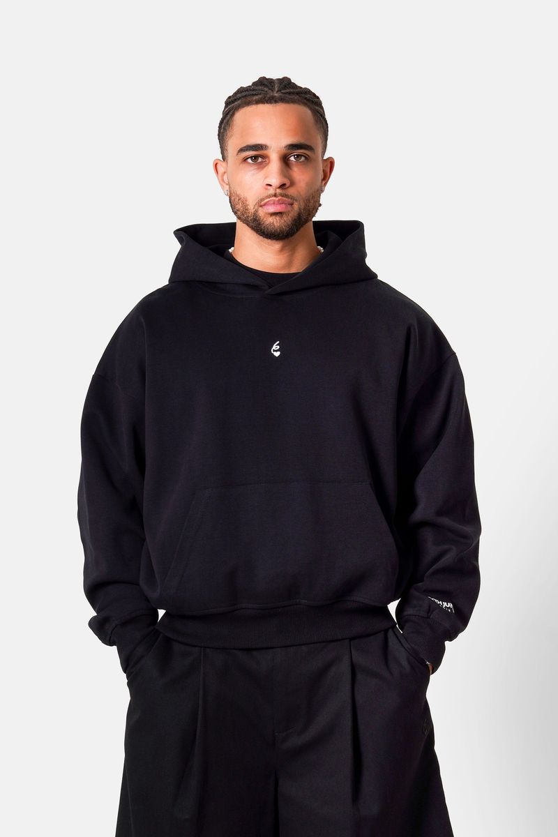 Sixth June Essential Oversize Heavy Fluid Hoodie 25769-BLACK