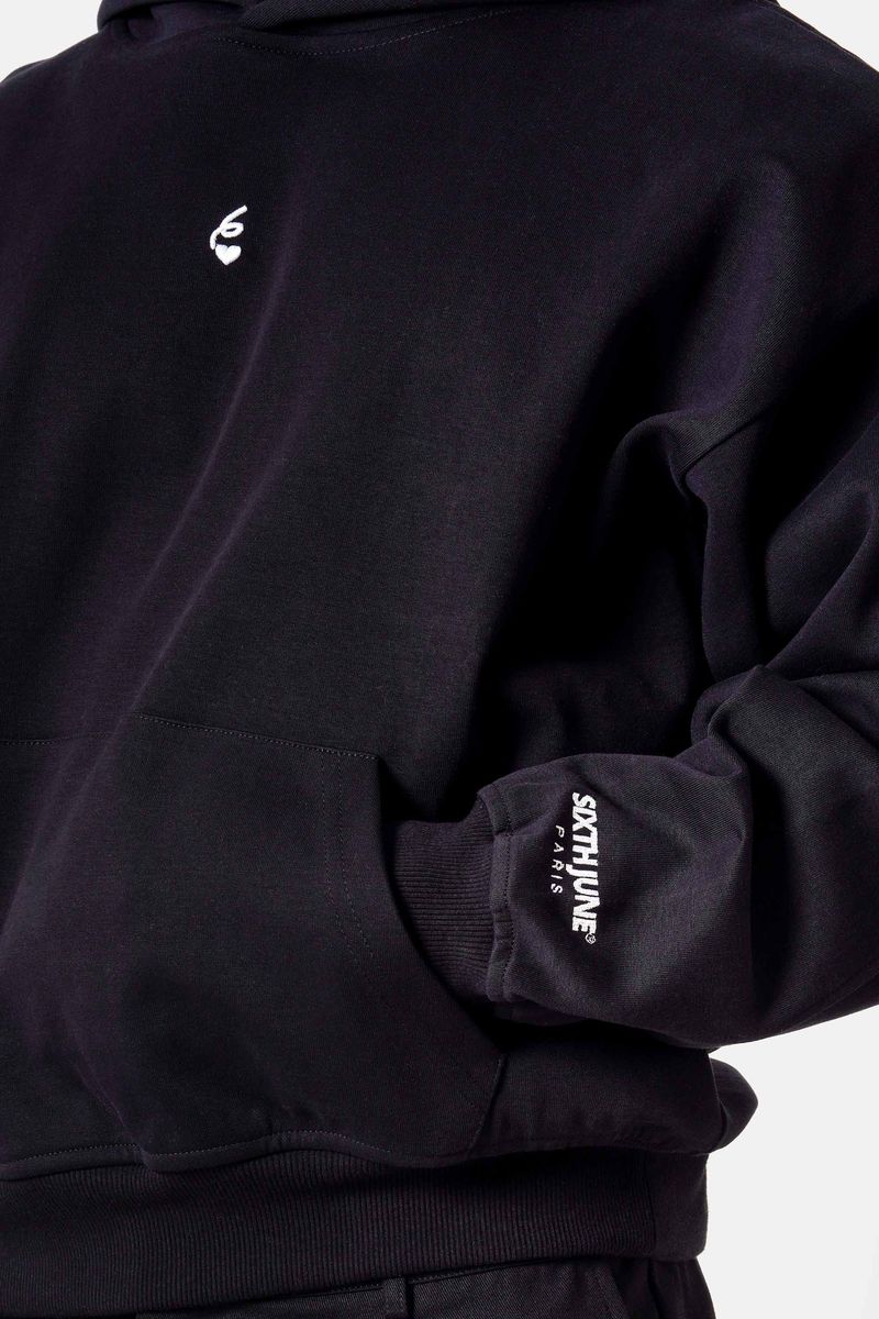 Sixth June Essential Oversize Heavy Fluid Hoodie 25769-BLACK