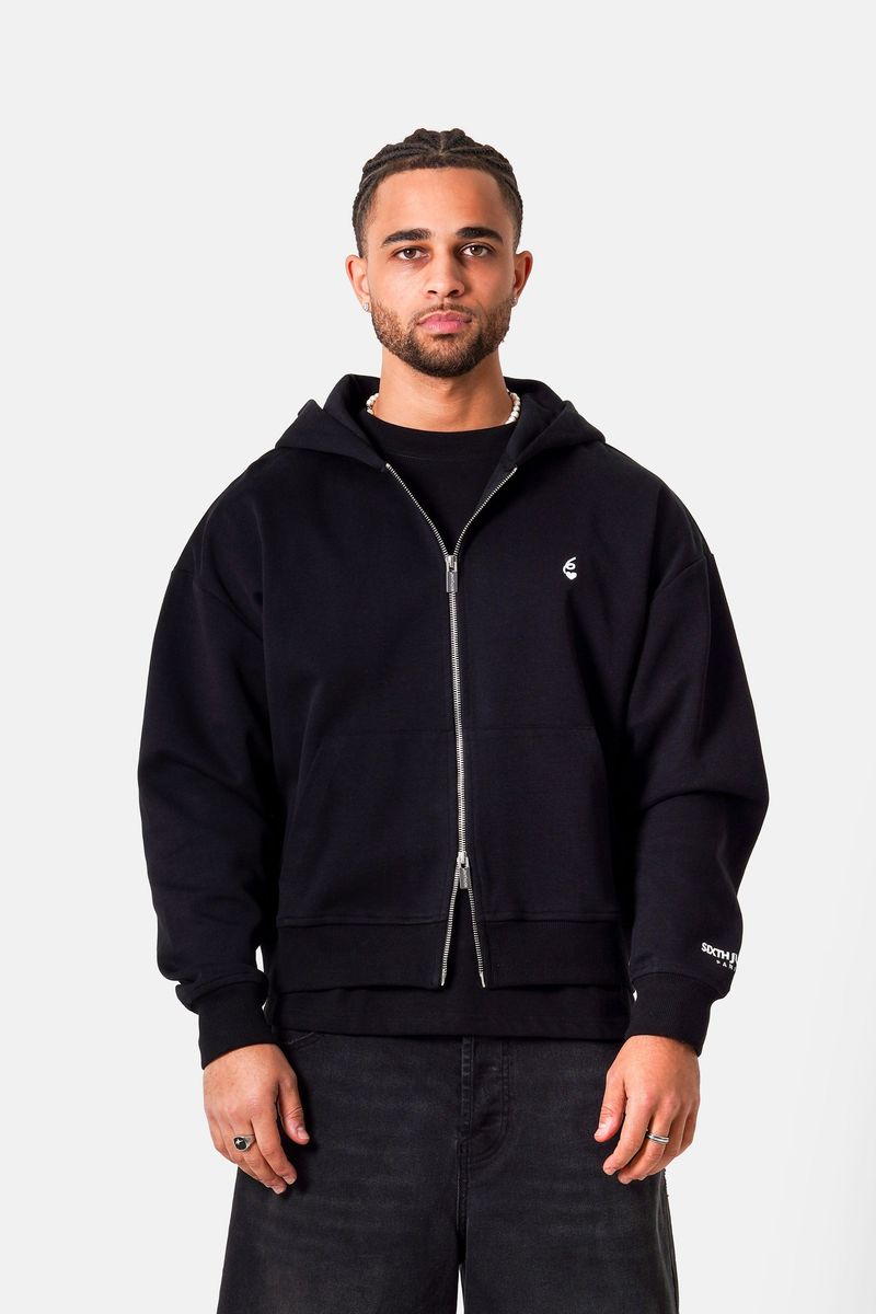 Sixth June heavy coton zipup hoodie 25910-black