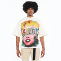 CULT BOXY OVERSIZED FIT 260 GRAMS COTTON JERSEY SHORT SLEEVE CREW NECK TEE "EVERY SECRET HAS A LIE"