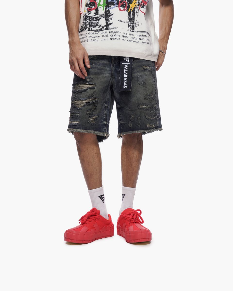 VALABASAS "CLIPPED" DENIM SHORTS (VLBS-VSH2-1034)