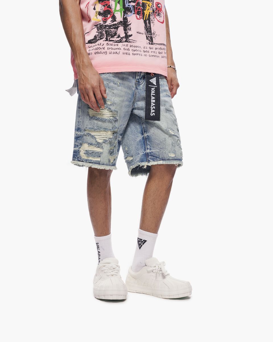 VALABASAS "CLIPPED" DENIM SHORTS (VLBS-VSH2-1034)