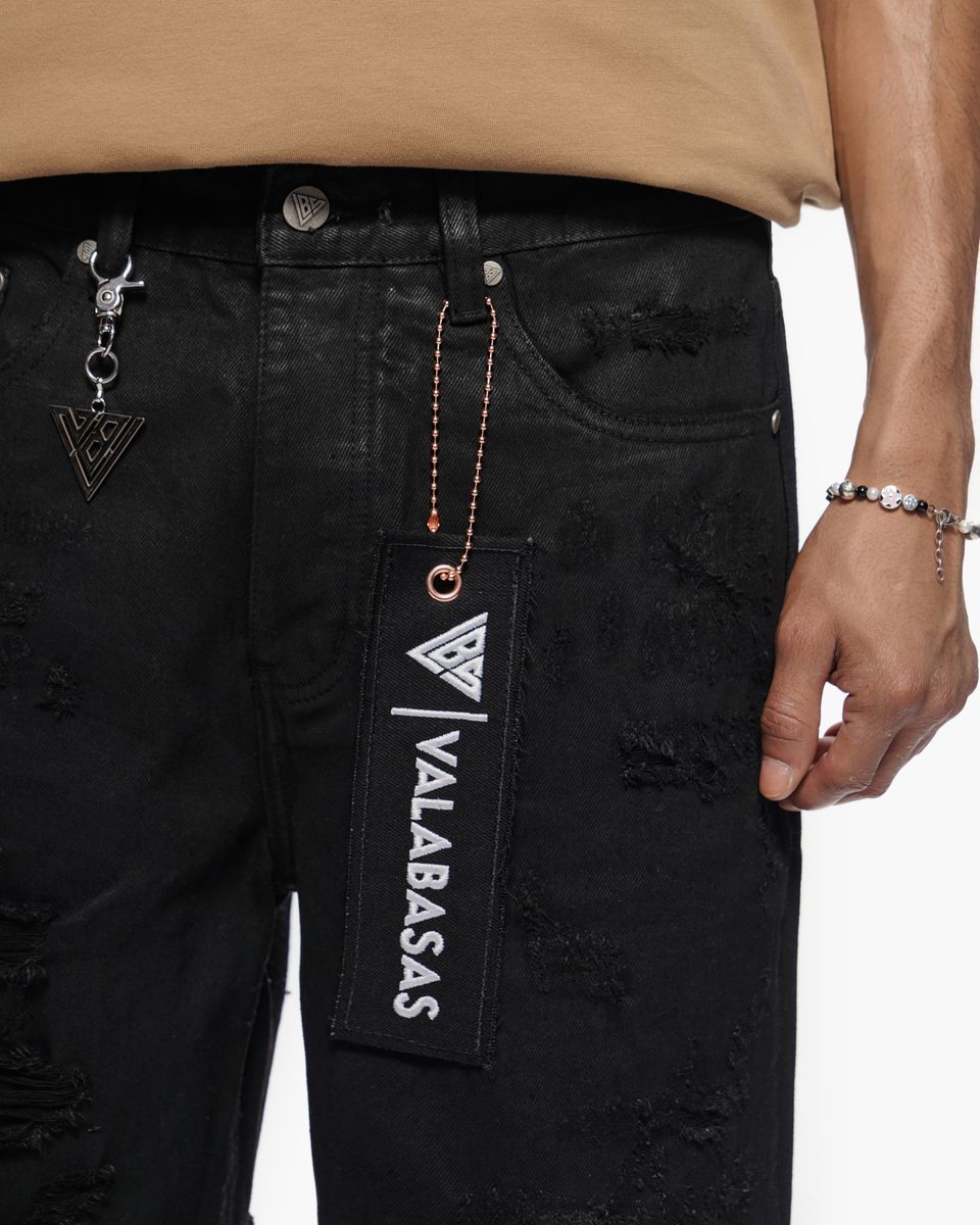 VALABASAS "CLIPPED" DENIM SHORTS (VLBS-VSH2-1034)
