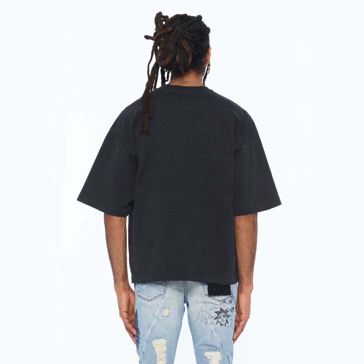 CULT BOXY OVERSIZED FIT 260 GRAMS COTTON JERSEY SHORT SLEEVE CREW NECK TEE "HEART" 626B8-K26A