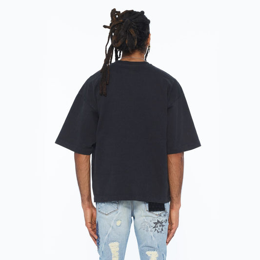 CULT BOXY OVERSIZED FIT 260 GRAMS COTTON JERSEY SHORT SLEEVE CREW NECK TEE "HEART" 626B8-K26A