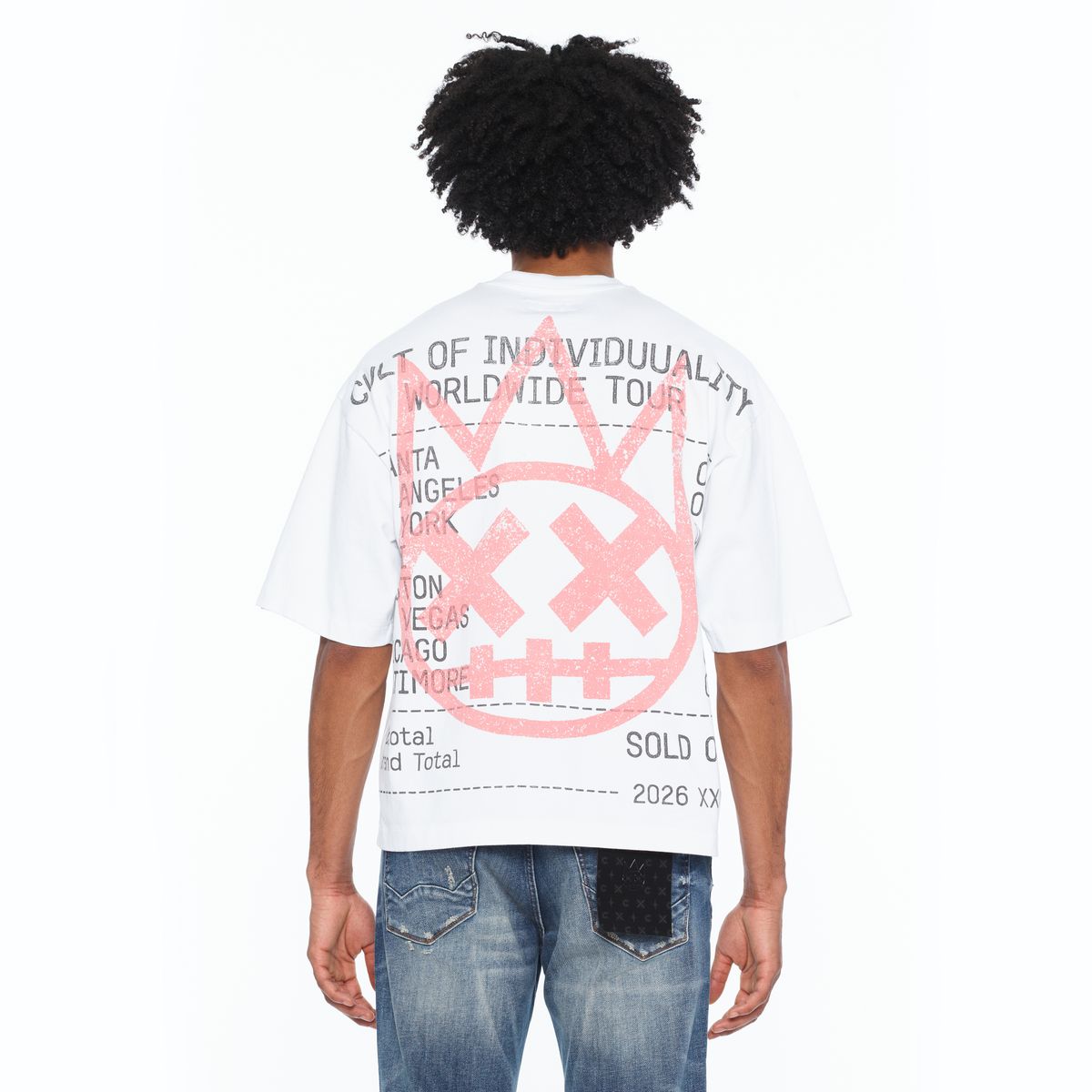 CULT BOXY OVERSIZED FIT 260 GRAMS COTTON JERSEY SHORT SLEEVE CREW NECK TEE "WORLDWIDE" (626B8-K27A)