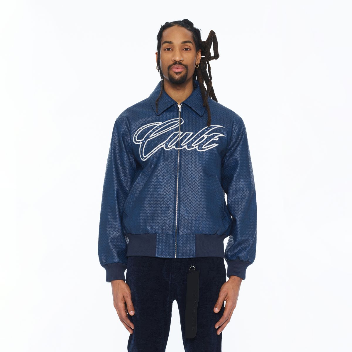 CULT WOVEN LEATHER VARSITY JACKET (626B10-VJ76A)