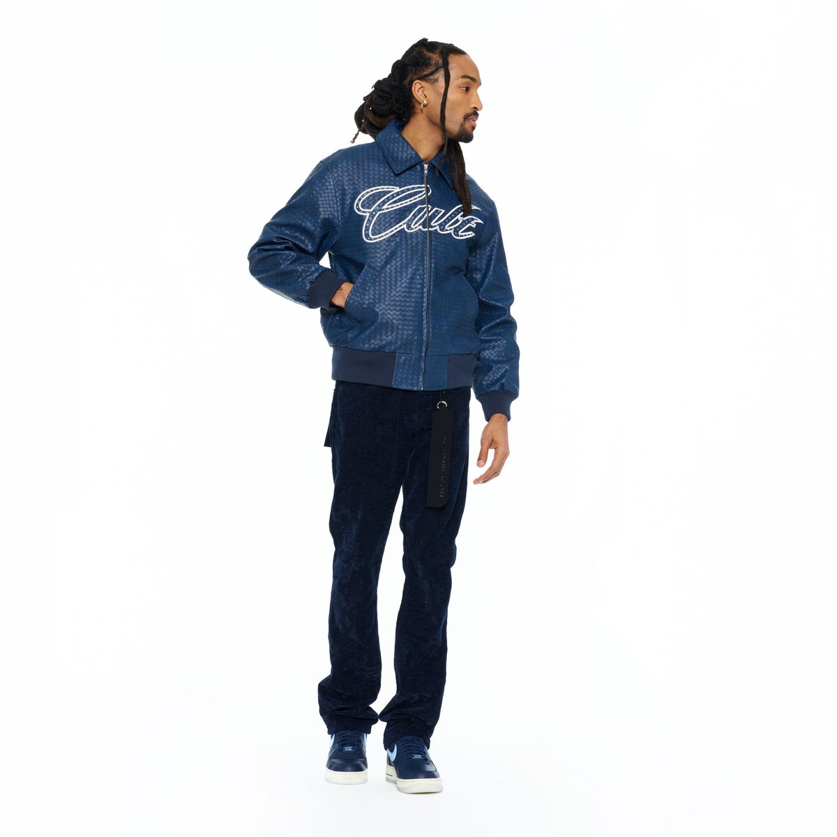 CULT WOVEN LEATHER VARSITY JACKET (626B10-VJ76A)