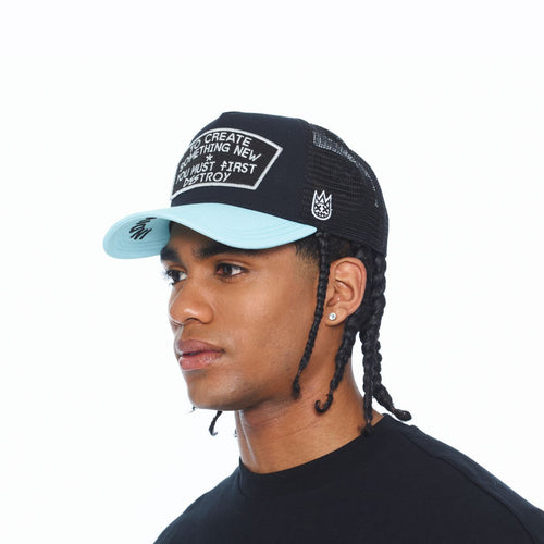 CULT MESH BACK TRUCKER CURVED VISOR " TO CREATE SOMETHING NEW " (626BC-CH68A)