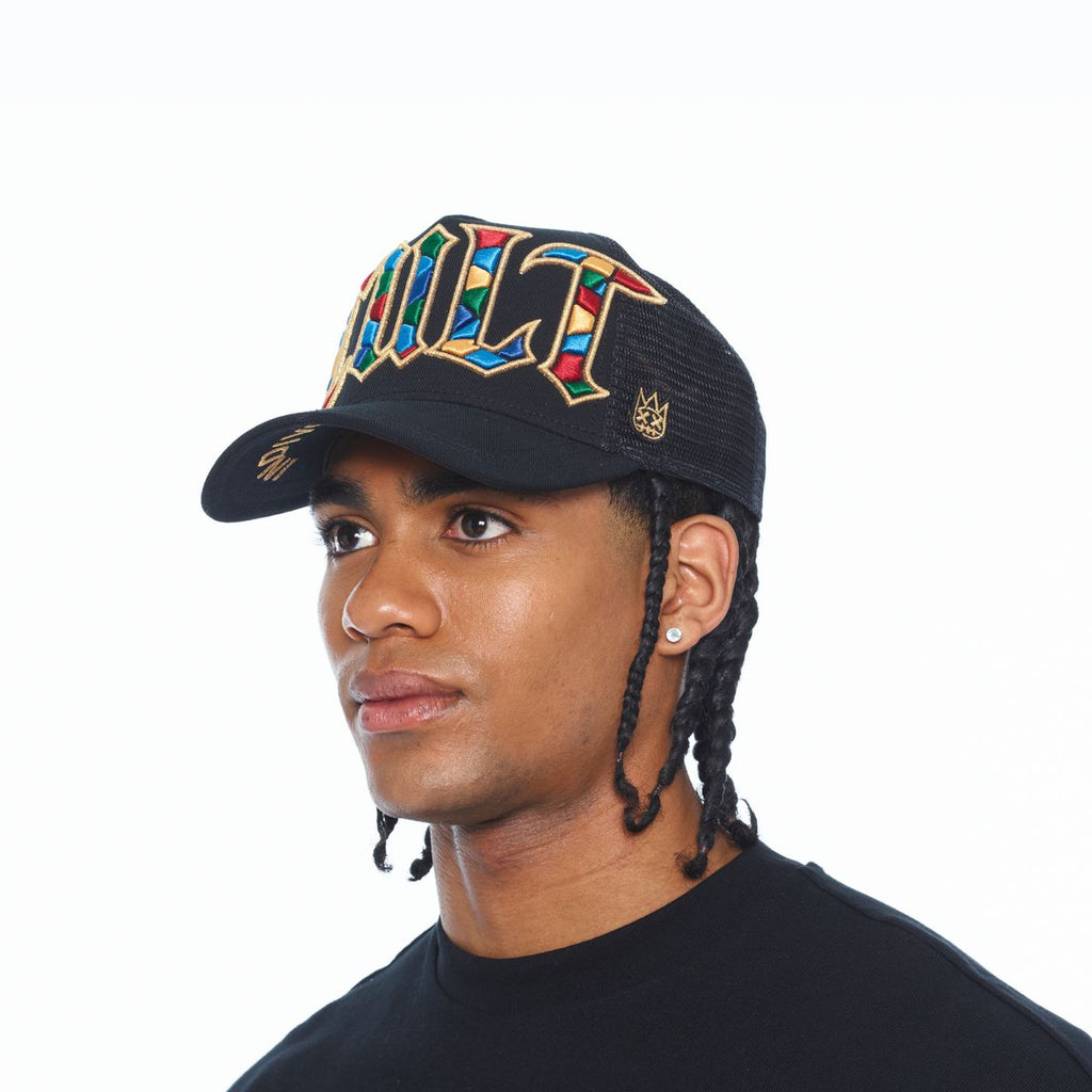 CULT MESH BACK TRUCKER CURVED VISOR " STAINED GLASS" MATCH T SHIRT