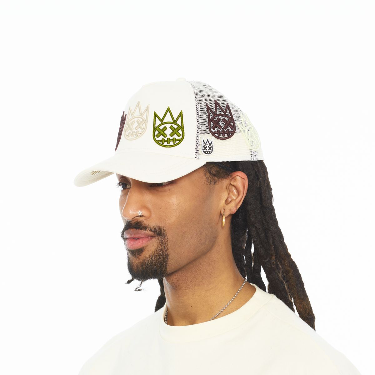 CULT MESH BACK TRUCKER CURVED VISOR " MULTI LOGO" (626BC-CH50A)