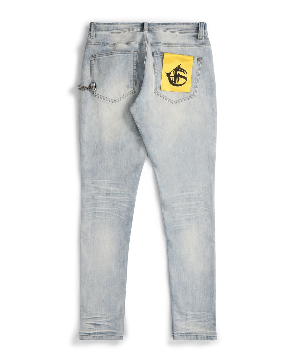 GFTD LA DAVID LT BLU SKINNY DENIM