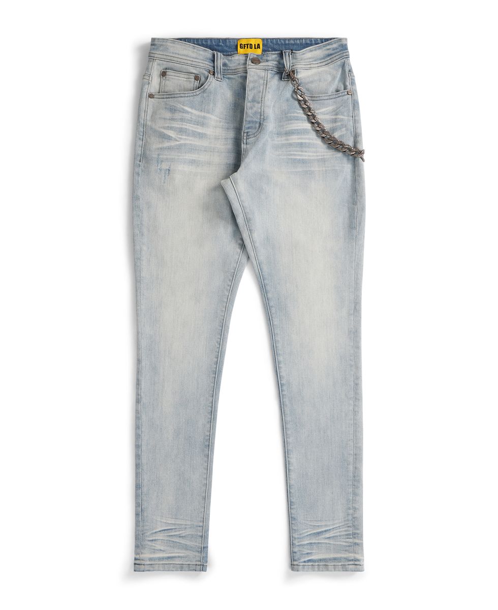 GFTD LA DAVID LT BLU SKINNY DENIM