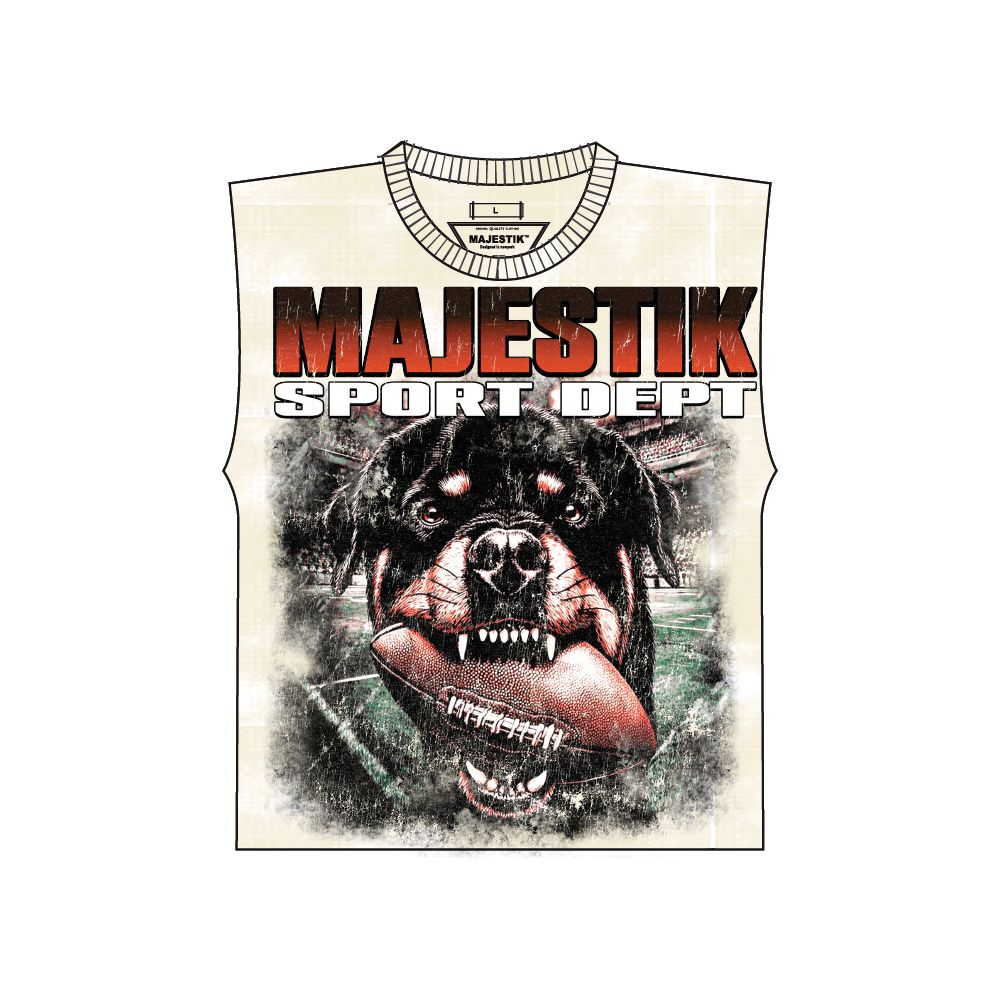 MAJESTIC DYED DTG GRAPHIC SLEEVELESS TEE W RHINESTONE (TE26500)