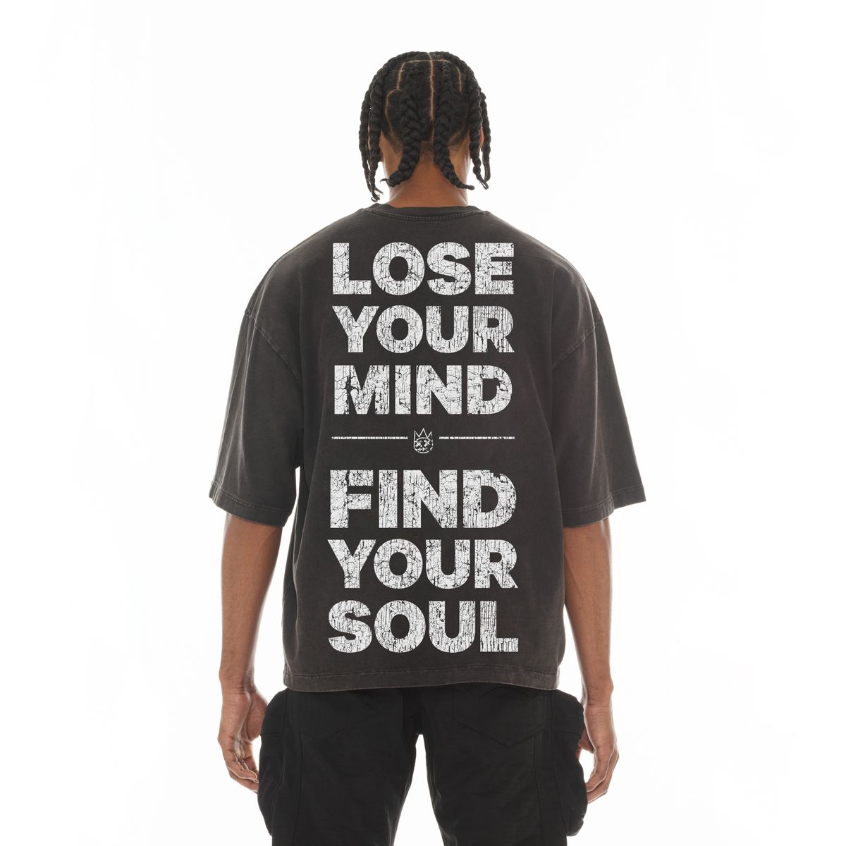 CULT OVERSIZED SHORT SLEEVE CREW NECK TEE "LOSE YOUR MIND" (626A5-K25A)