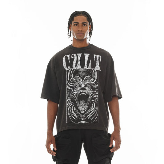 CULT OVERSIZED SHORT SLEEVE CREW NECK TEE "LOSE YOUR MIND" (626A5-K25A)
