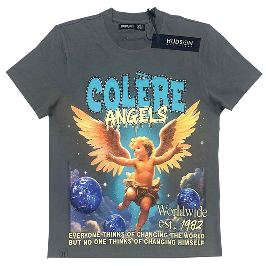 HUDSON ANGEL T SHIRT BLACK 668-GRY