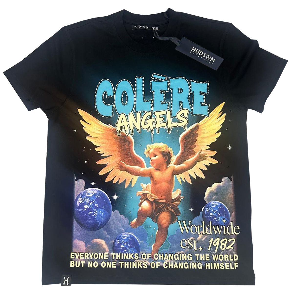 HUDSON ANGEL T SHIRT BLACK 668-BLK