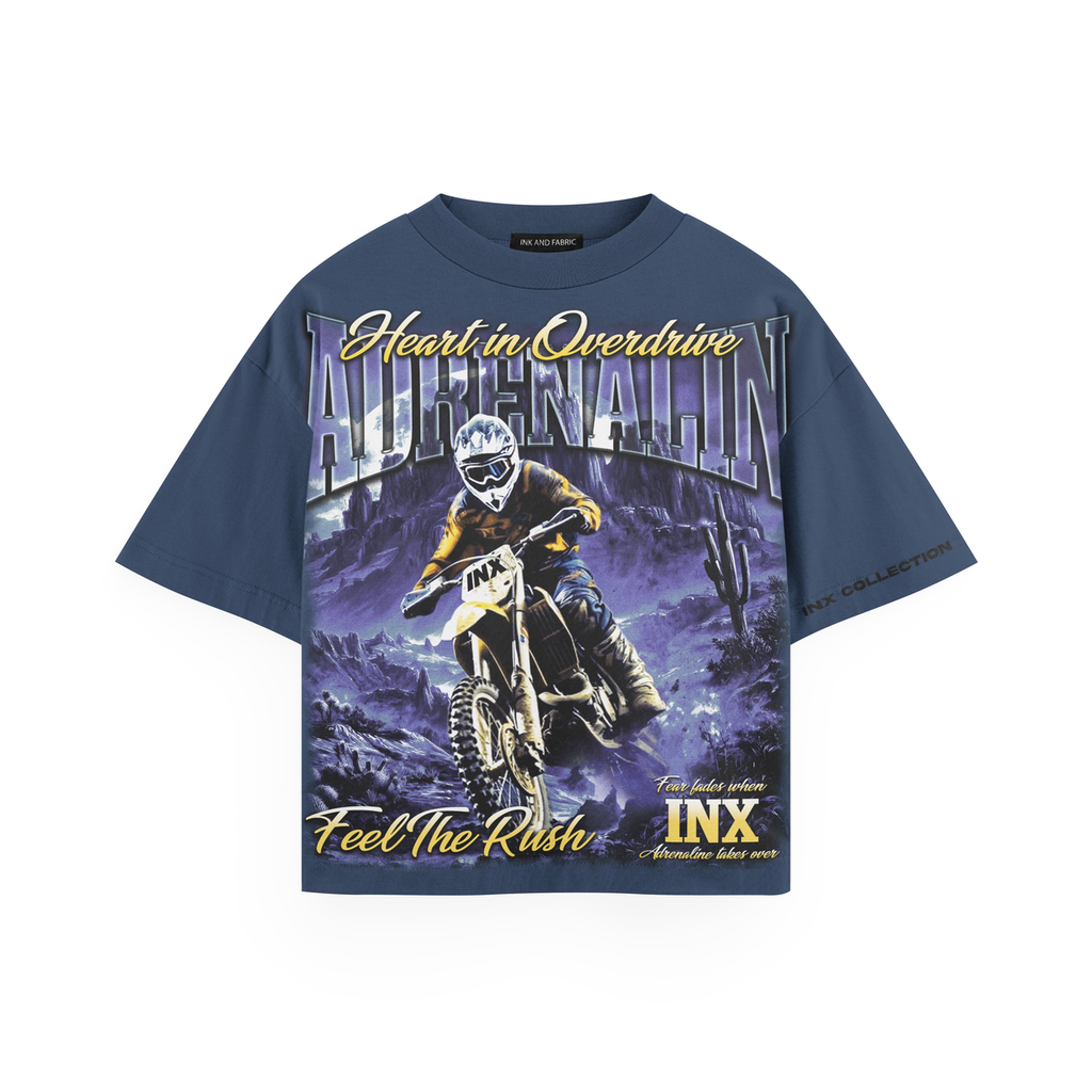 INX Andrenalin Oversized Heavyweight T-Shirt Blue