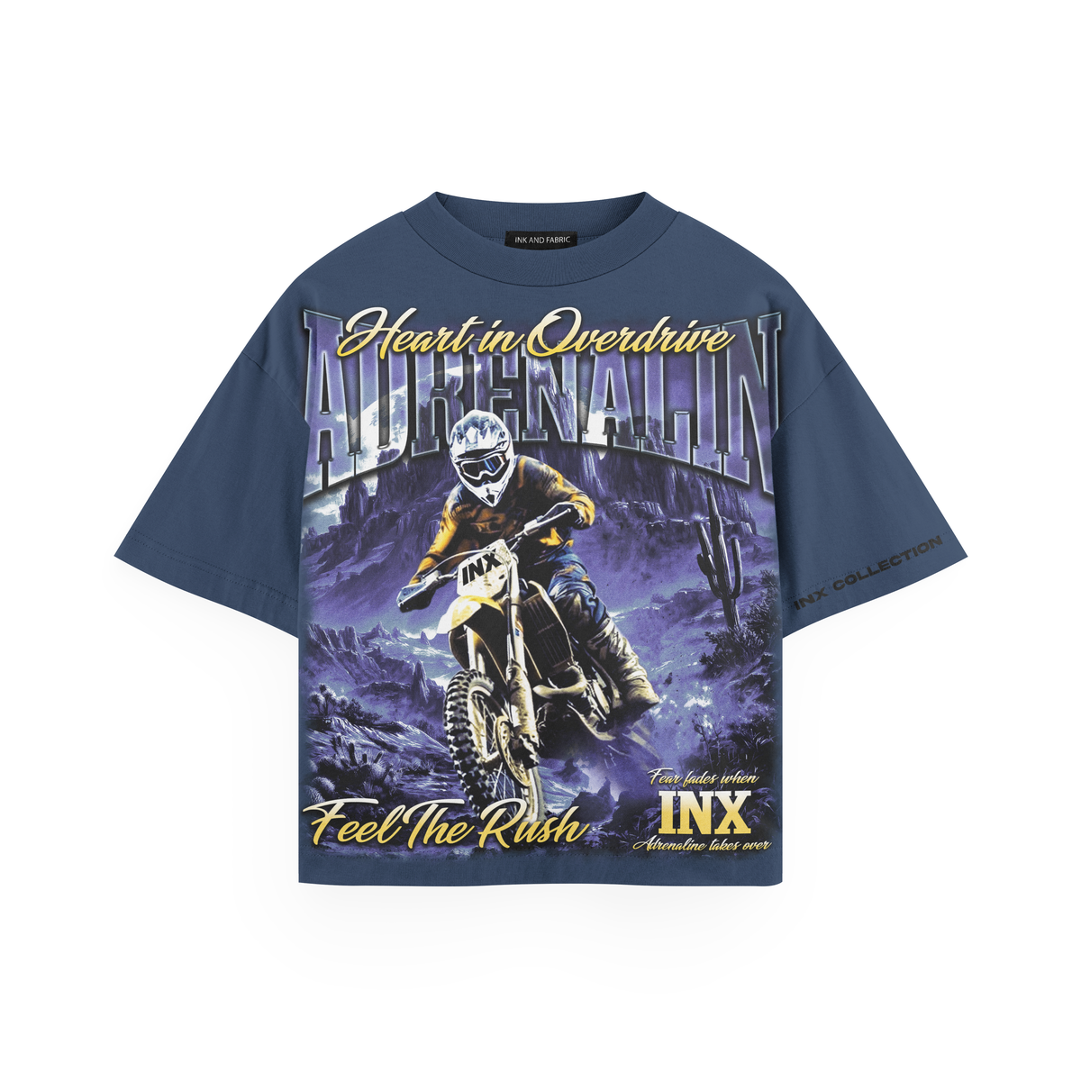 INX Andrenalin Oversized Heavyweight T-Shirt Blue