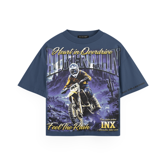 INX Andrenalin Oversized Heavyweight T-Shirt Blue