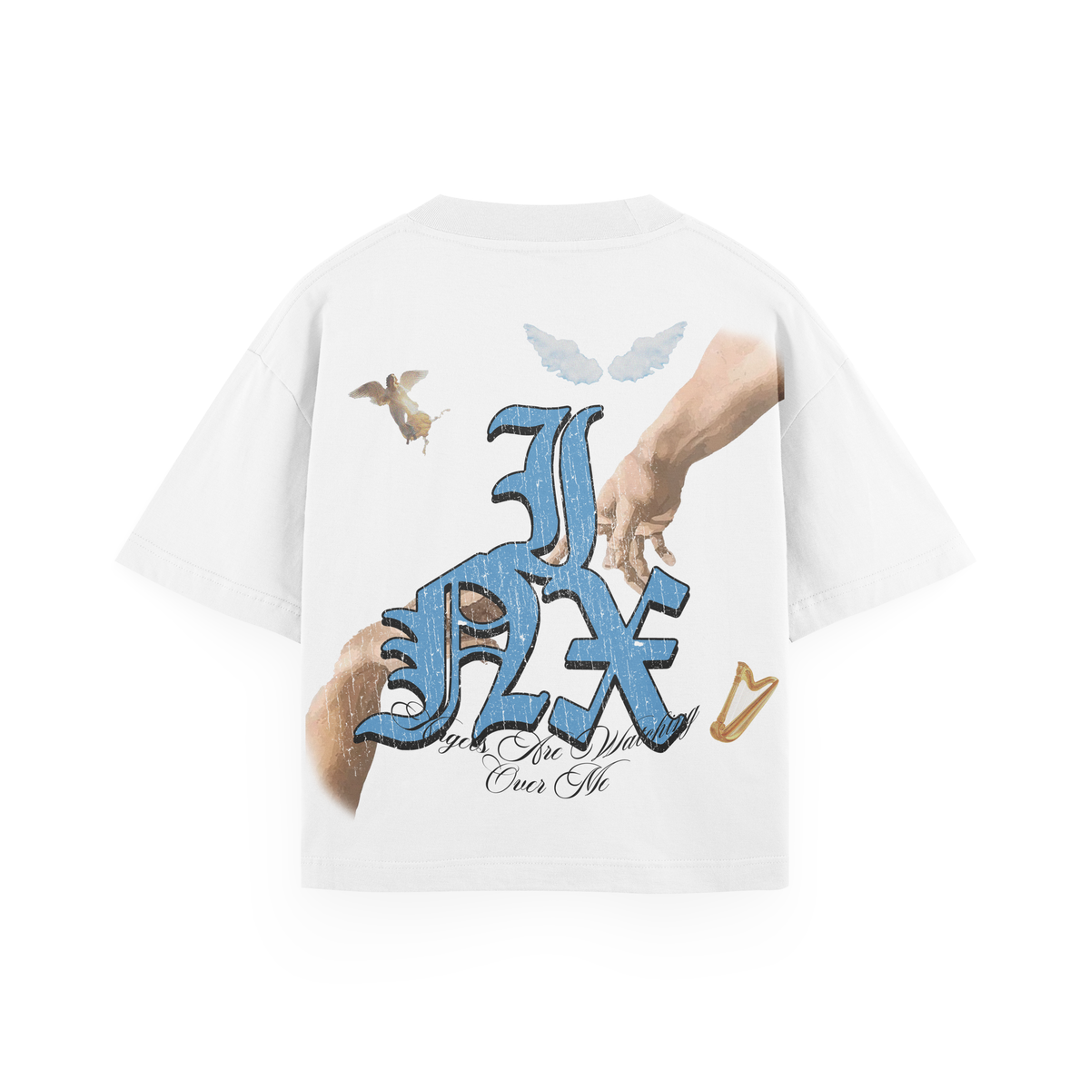INX Angels Are Watching Oversized Heavyweight T-Shirt White