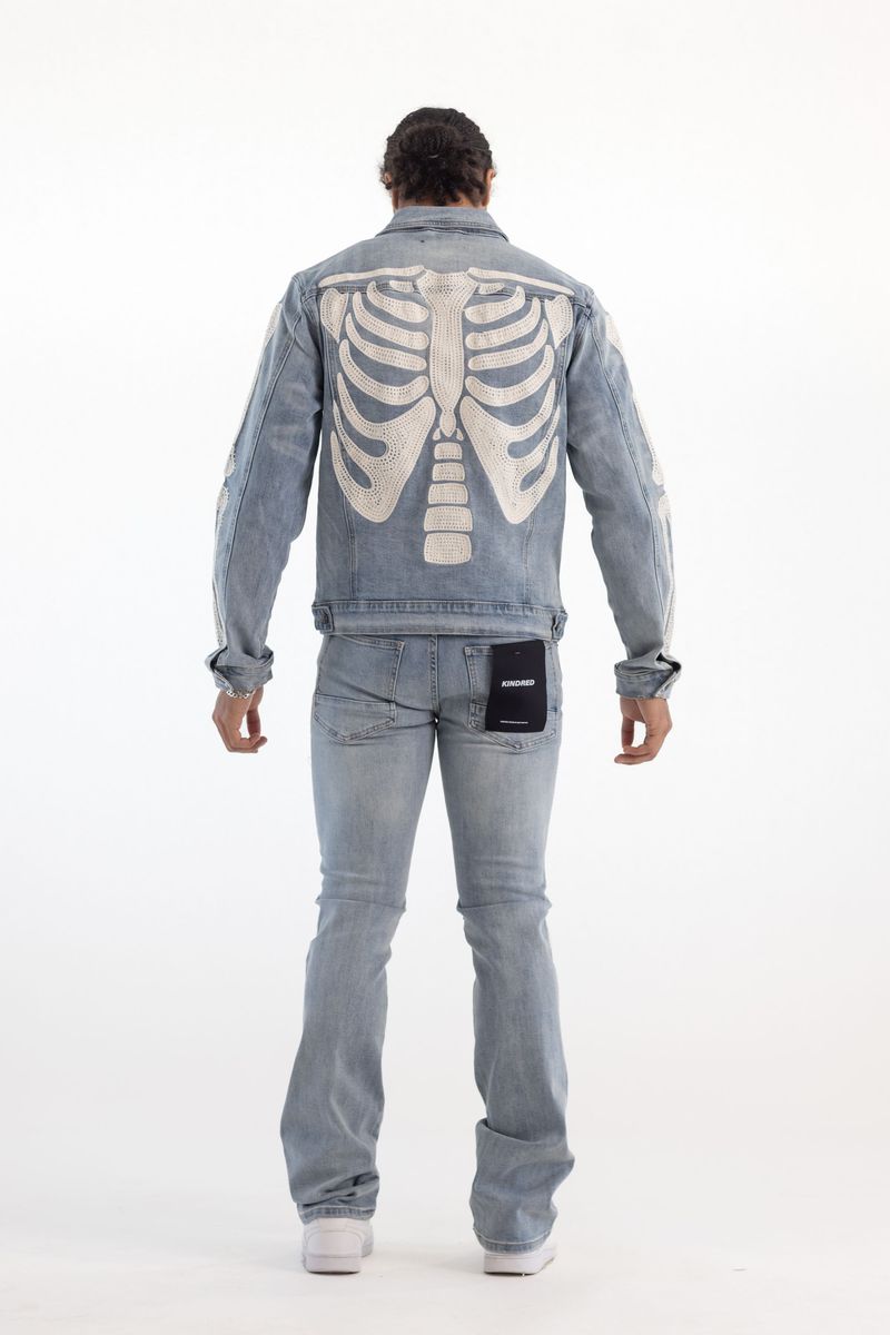 KINDRED PREMIUM SKELETON EMBROIDERY RHINESTONE PANTS (KD2215)
