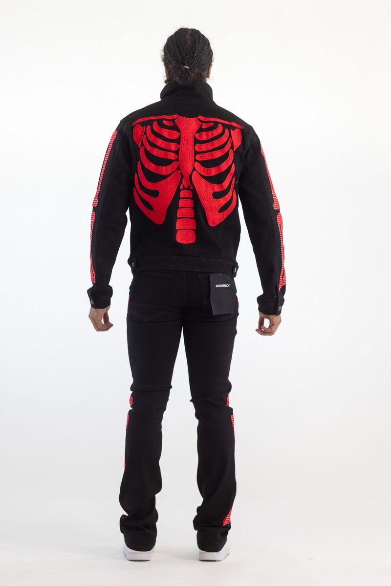 KINDRED PREMIUM SKELETON EMBROIDERY RHINESTONE PANTS (KD2215)