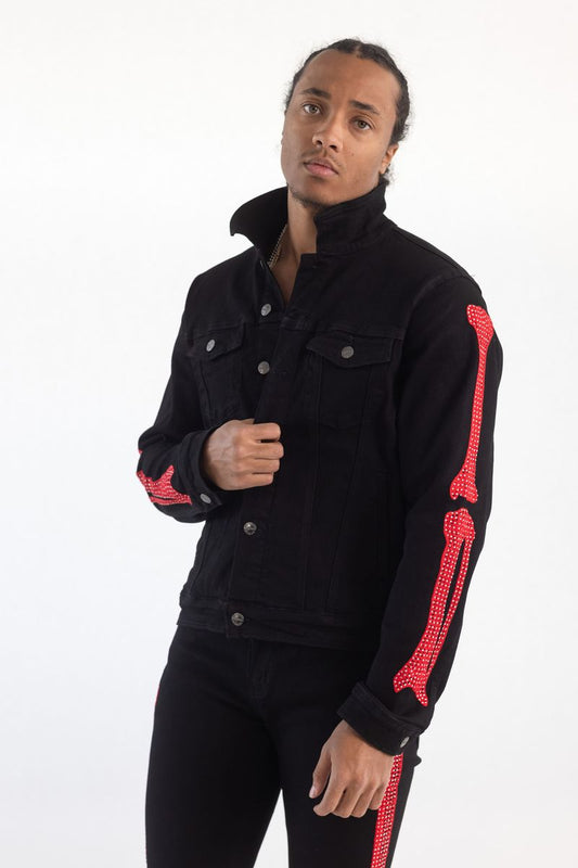 PREMIUM SKELETON EMBROIDERY RHINESTONE JACKET (KD247J)