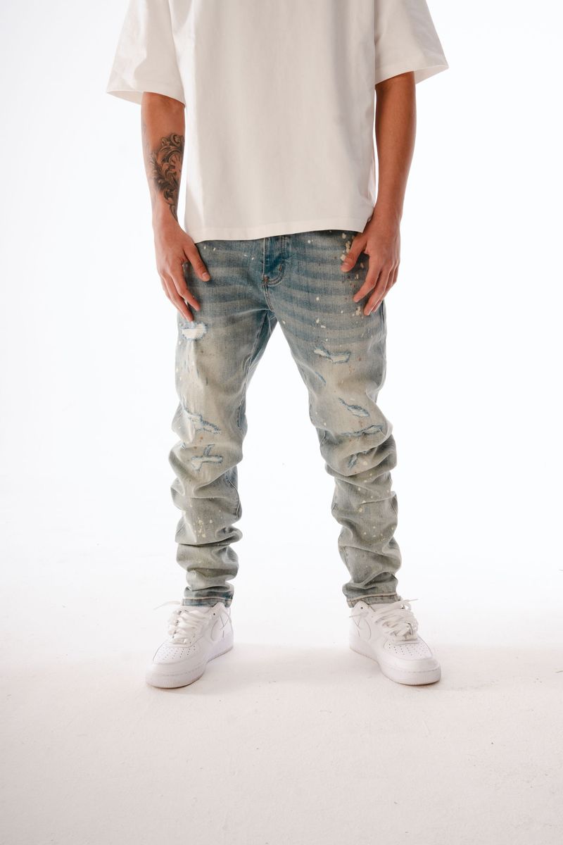 GHST WRLD Static Skinny Jeans - (GSJ1 - BLEACH WASH)