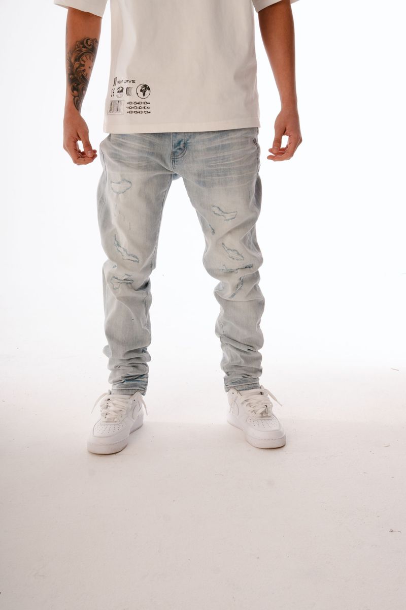 GHST WRLD Frost Skinny Jeans (GSJ1 - LIGHT WASH)