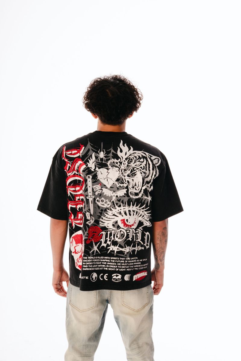 GHST WRLD BAD OMENS TEE-BLACK (GST6)