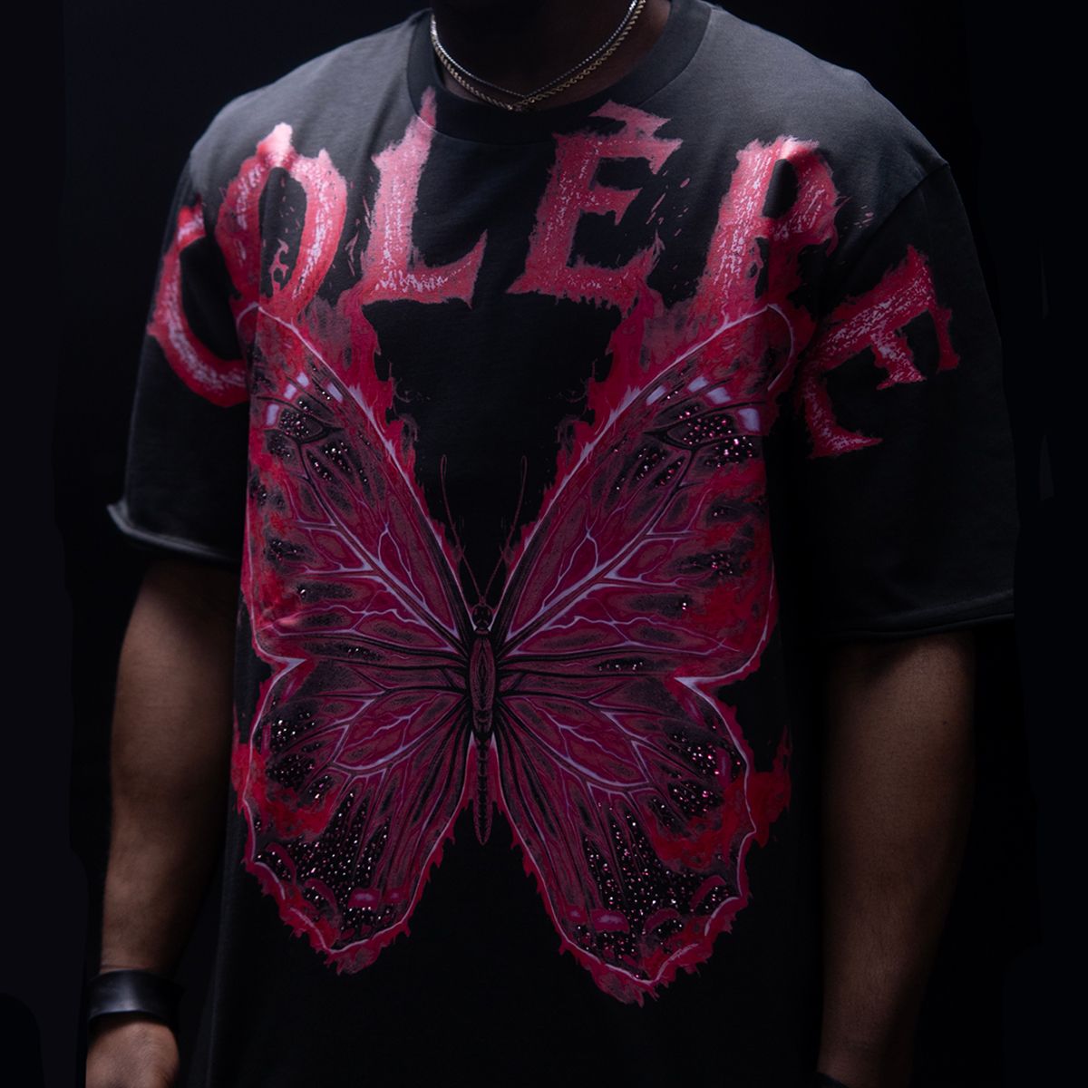 HUDSON BUTTERFLY TEE (685) BLACK/PINK
