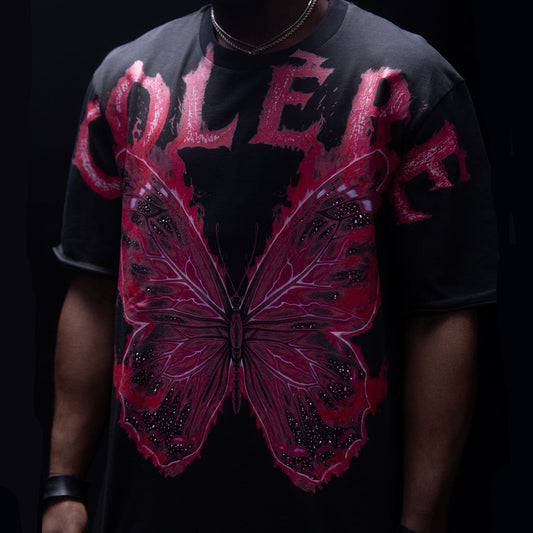 HUDSON BUTTERFLY TEE (685) BLACK/PINK