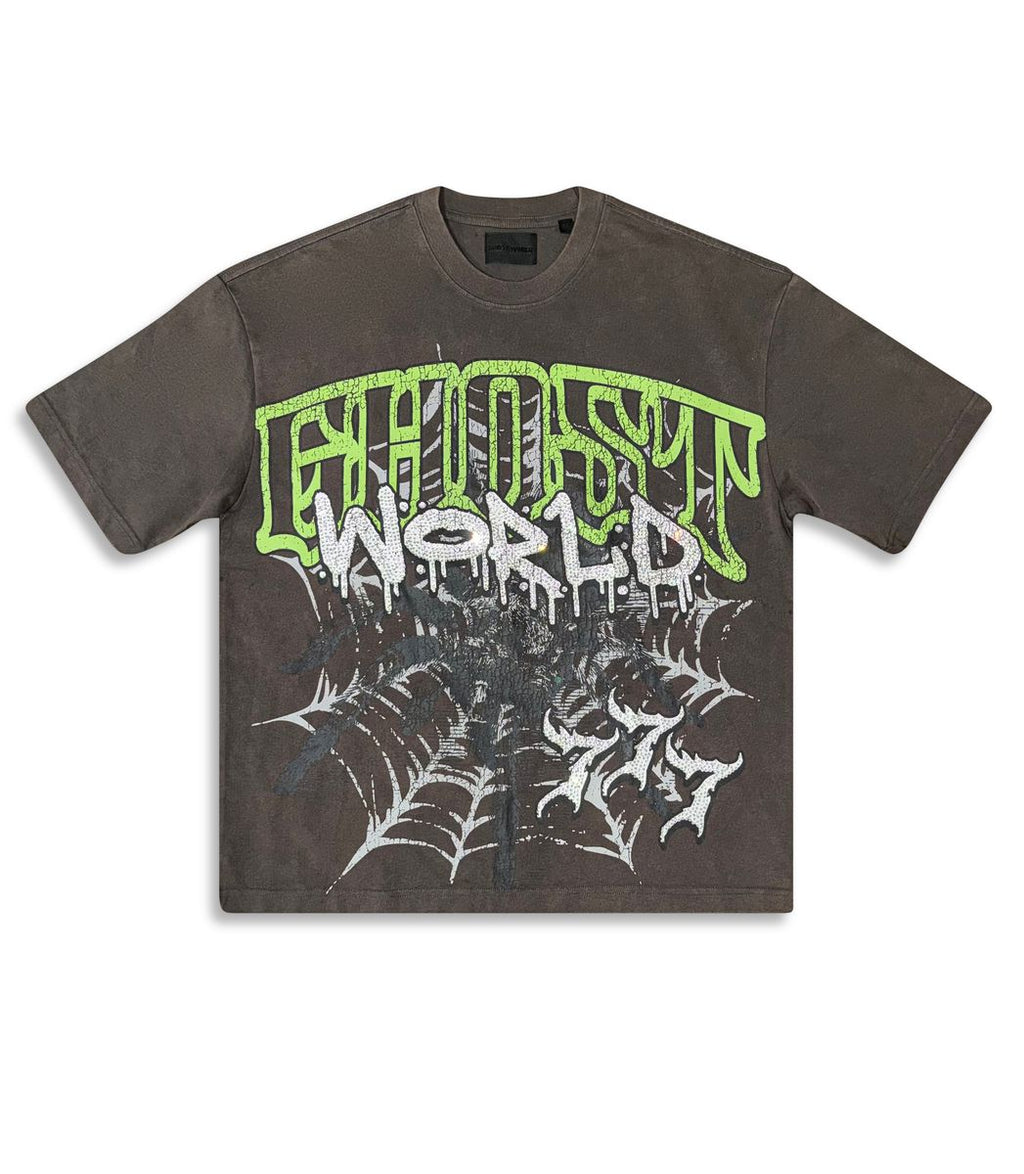 GHST WRLD CAUGHT IN THE WEB TEE - CHARCOAL (GST3)
