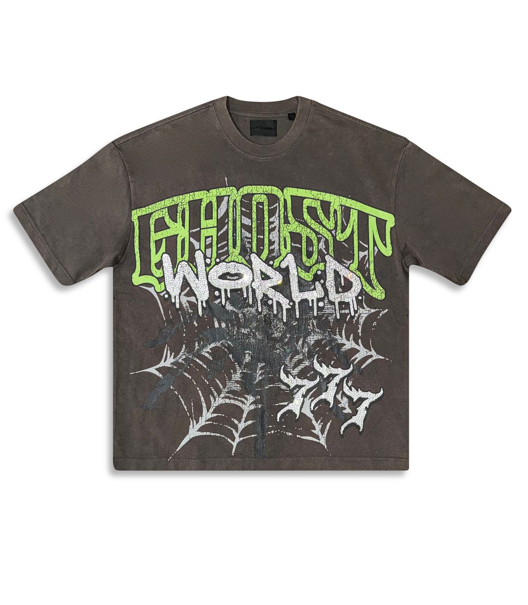 GHST WRLD CAUGHT IN THE WEB TEE - CHARCOAL (GST3)