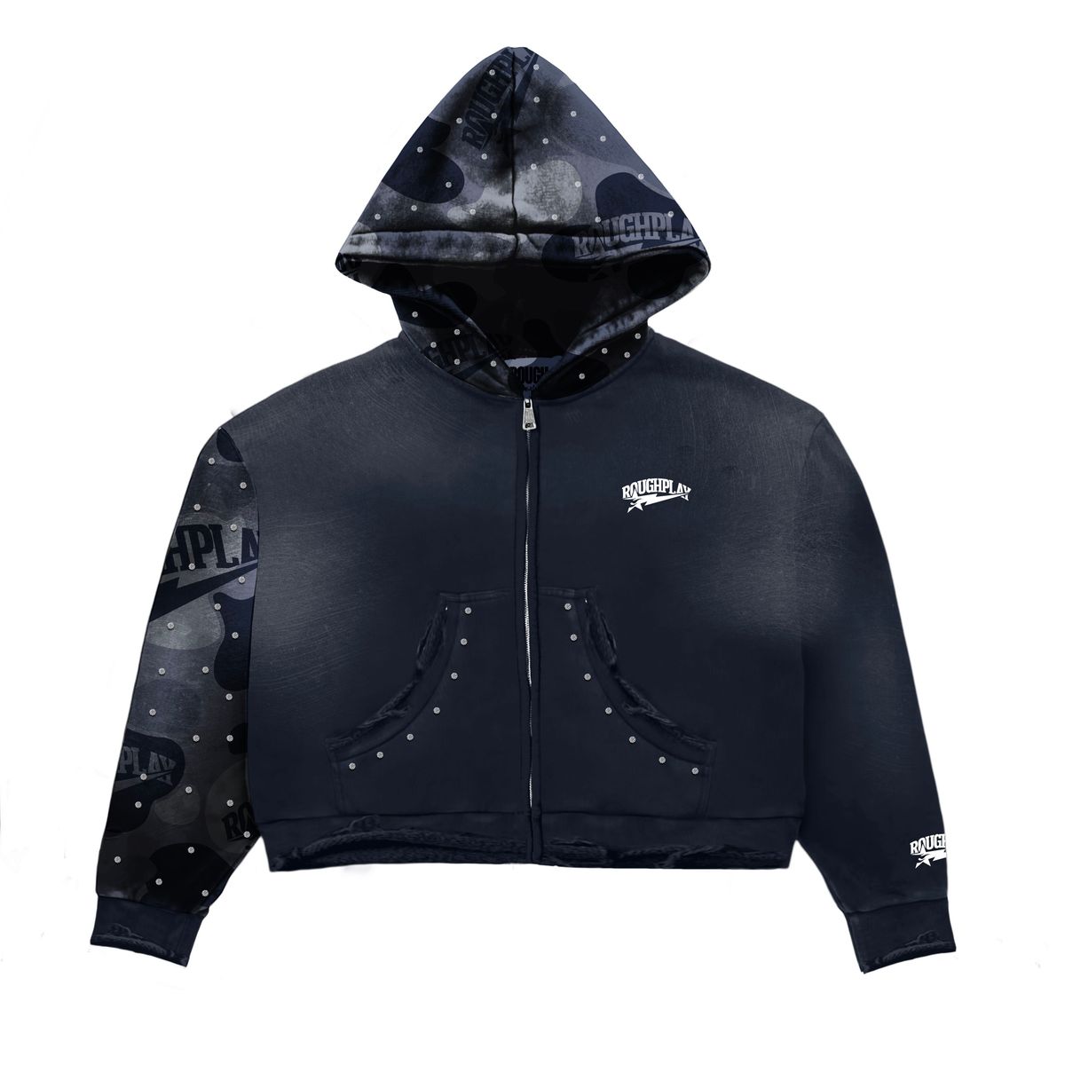 ROUGHPLAY CAMO SLEEVE HOODIE (NVY)