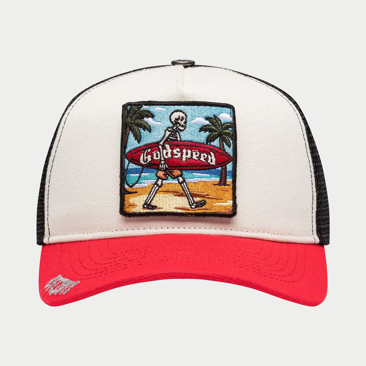 GODSPEED Mood Trucker Hat II (White/Red Interchangeable Patches)