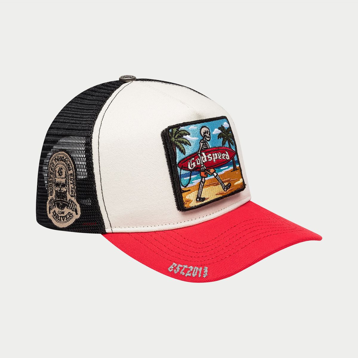 GODSPEED Mood Trucker Hat II (White/Red Interchangeable Patches)