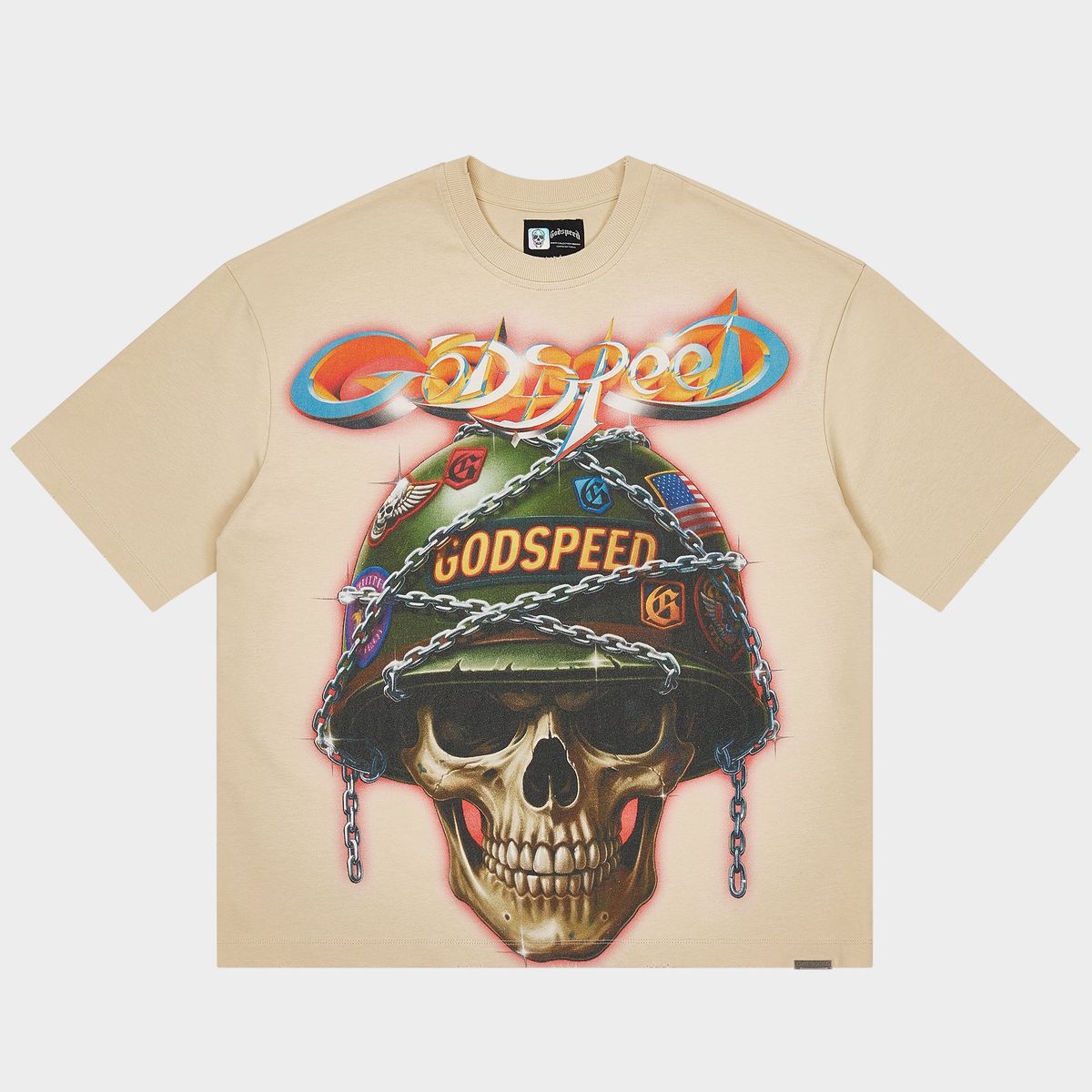 GODSPEED  Badges of Honor T-shirt (Beige)
