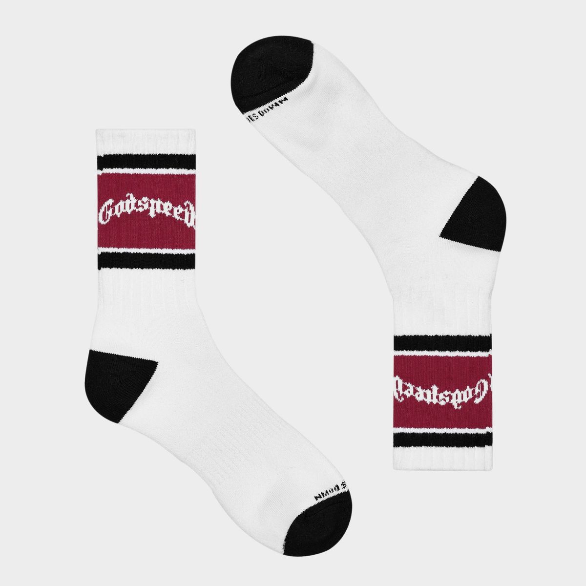 Godspeed Og Logo Striped Sock (White/Red)