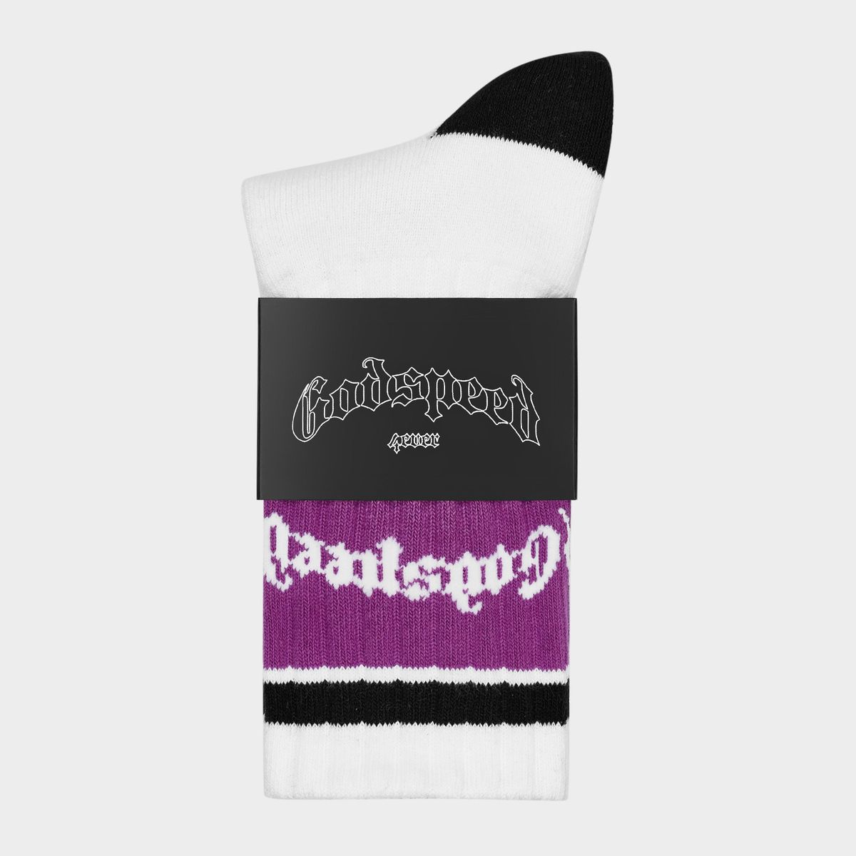 Godspeed Og Logo Striped Sock (White/Purple)