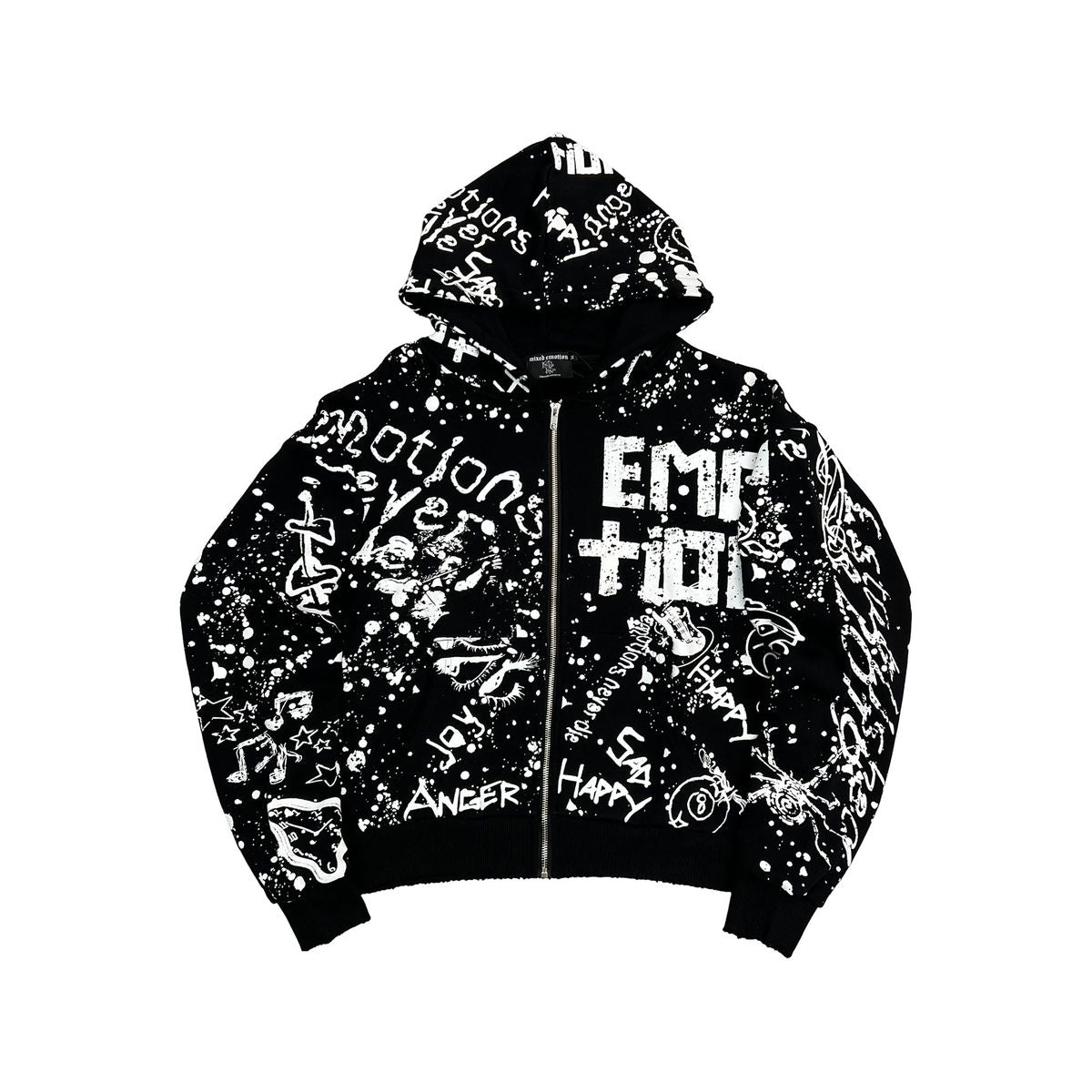 Mixed Emotion Graffiti Hoodie 'Black'