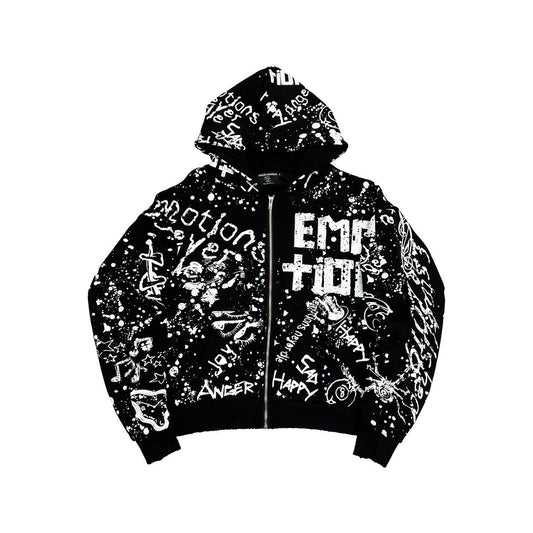 Mixed Emotion Graffiti Hoodie 'Black'