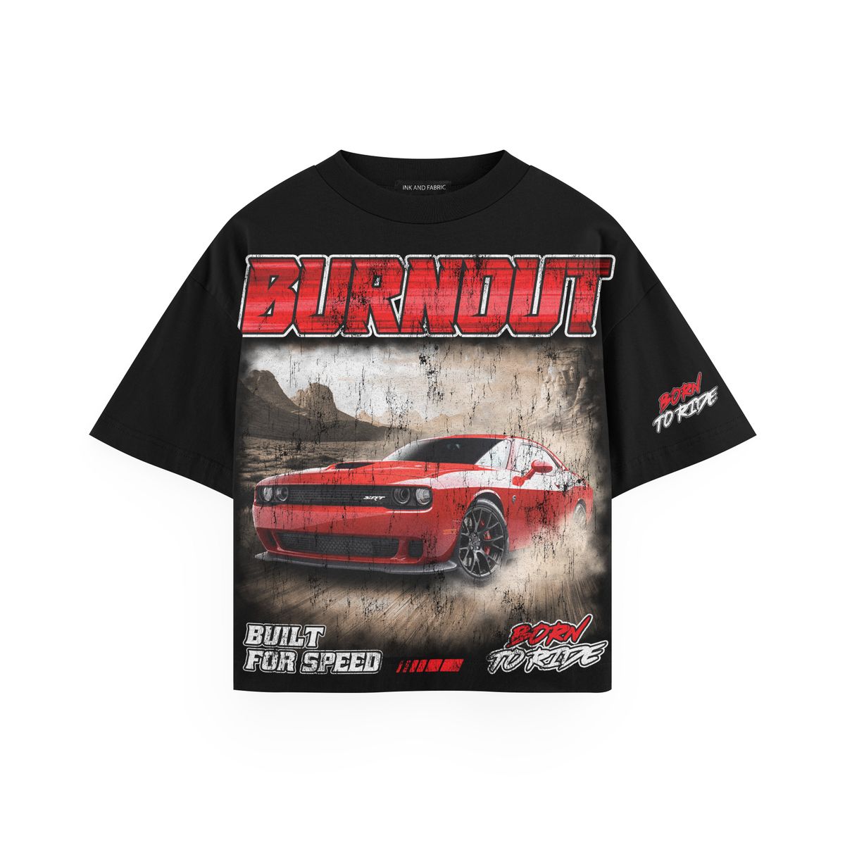 INX Burnout Oversized Heavyweight T-Shirt Black