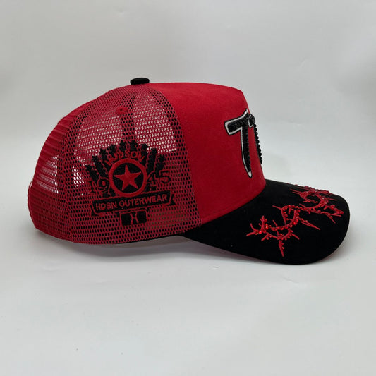 HUDSON V2 DIAMOND 777 SUEDE TRUCKER (CD0541) RED/BLK